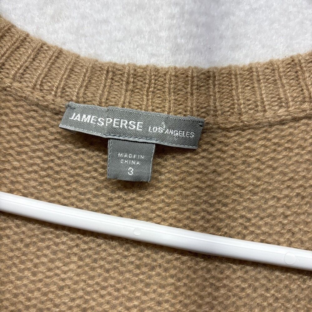 James Perse Sz 3 100% Cashmere Long Cardigan Sweater Tie Belt Sleeveless Tan - Picture 3 of 6